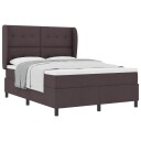  Box Spring Seng med Madrass   Mørk Brun 140x200 cm Stoff