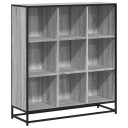 Bokhylle grå sonoma 97,5x33x107,5 cm konstruert tre og metall