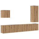 TV Vegg enhet Veggmontert 5 pcs Artisan Eik Konstruert tre