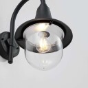 Lindby Utendørs vegglampe Nalevi, buet, svart