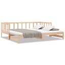 vidaXL Uttrekkbar dagseng 2x(80x200) cm heltre furu
