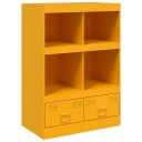  Highboard sennepsgul 67x39x95 cm stål
