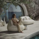 Dedon ATOLO 2 seters sofa C3E forest light 0220 spring mist 0221