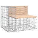 vidaXL Hagebenk gabiondesign 184x71x65,5 cm heltre furu