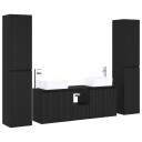 vidaXL Baderomsinnredningssett 5 stk. Svart 33 x 34,5 x 160 cm
