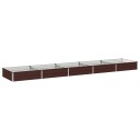 vidaXL Hevet Hagebed Brun 400 x 80 x 24 cm kaldvalset stål