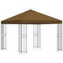 vidaXL Paviljong 3 x 3 m Gråbrun Polyester og stål 190 gsm