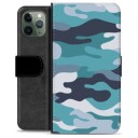 iPhone 11 Pro Premium Lommebok-deksel Blå Kamuflasje
