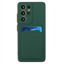 Samsung Galaxy S23 Ultra 5G TPU-deksel med Kortholder Mørkegrønn