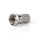 Nedis F connector Rett Hann Nikkel Belagt 75 Ohm Vri På Kabeltilførselsdiameter: 7.0 Mm Sink Legering Sølv 5 Stk.
