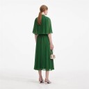 Self-Portrait Chiffon Cape Midi Dress Green