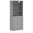 Highboard grå sonoma 69,5x34x180 cm konstruert tre