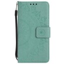iPhone 7 8 SE (2020)/SE (2022) Mandala Series Lommebok-deksel Cyan