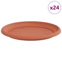 vidaXL Rundt Blomsterbrett 24 pcs Klinker Rød Ø 27 x 2,5 cm Plast