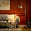 Retro gulvlampe lysbue justerbar E27 messing