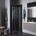 INR Iconic Nordic Rooms Dusjhjørne Linc Angel Flex Standardmål Stone / 70x70cm Klart Glass