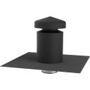 Ventilasjonshette Ø200 svart med integrert takpapp, isolert 50 mm