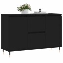 vidaXL Skjenk svart eik 104x35x70 cm konstruert tre