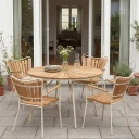 Cinas Ellen bord 110 cm sandgrå / teak