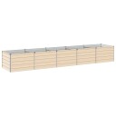 vidaXL Hevet Hagebed Elfenben 400 x 80 x 55 cm kaldvalset stål