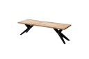 Spisestuebenk Wohnling massivt tre moderne loftstil med metallben 160 cm   160 cm