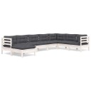  Hagesofagruppe med puter 8 deler hvit heltre furu 3096660