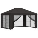 vidaXL Hagepaviljong med sidevegger 4 × 3 m Antrasitt