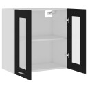 vidaXL Hengende skap glass svart 60x31x60 cm sponplate