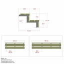 Terrassetrapp PLUS Stål/Tre Trinndybde 25 cm B180 Høyde: 370 mm, 2-Trinn