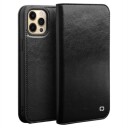 Qialino Classic iPhone 13 Pro Lommebok-deksel I Lær Svart