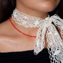 Stine A Jewelry Miss Paris Necklace Boheme Gullfarge Rød 415 mm