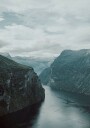 Majestic Fjord Landscape Plakat Plakat / 50x70cm