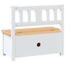 vidaXL Oppbevaringsbenk for barn hvit og Beige 60x30x55 cm MDF