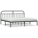 vidaXL Sengeramme i metall med sengegavl svart 193x203 cm