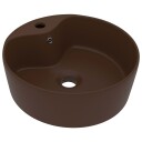 Luksuriøs servant med overløp matt mørkebrun 36x13 cm keramisk