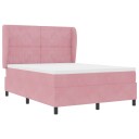  Bokspring Seng med Madrass Rosa 140x190 cm Fløyel