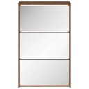 vidaXL Skoskap med speil 3 lag brun eik 63x17x102,5 cm