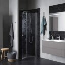 INR Iconic Nordic Rooms Dusjhjørne Linc Angel Flex Standardmål Stone / 80x90cm Klart Glass