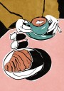 Croissant et café au lait Poster Plakat / 21x30cm