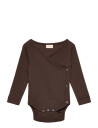 Petit Piao Ppdi Body L/S Fold Over Noos - Brown - 44