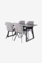 Venture Home   Spisegruppe Inca med 4 stk spisestoler Gemma   Svart