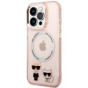 Karl Lagerfeld Mobildeksel i rosa for iPhone 14 Pro Max 6,7" med MagSafe og aluminium Karl & Choupette