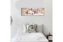 Lerretsbilde med LED belysning 30x90 cm Fargerik blomsteroppsats med roser og blader Lys rosa / Grønn / Beige