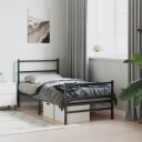 vidaXL Sengeramme i metall med hode- og fotgavl svart 90x200 cm 8721012302730