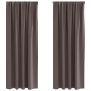 Gardiner med gardiner 2 pcs Mørkebrun 260x140cm Polyester