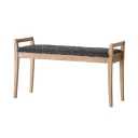 Oscarssons Möbel Meja Bench Lakkert eik/safeskinn look Mørk grå