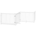  Hundeport Dør Sammenleggbar 4 Paneler Hvit 320 cm Heltre Gran 352281