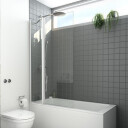 Dansani Match H Badekarvegg med Sidepanel Krom 100cm