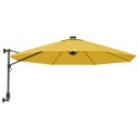 vidaXL Veggmontert parasoll gul 290 cm