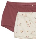 Minymo Hipsters   2 pack   Bambus   Tilslørt Rose Flower/Rose Br   Minymo   1 år 80   Hipsters Beige Hvit Rosa